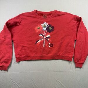 Vtg 90s Flower USA Crewneck Sweatshirt OSFM See Measurements Ross Sportswear
